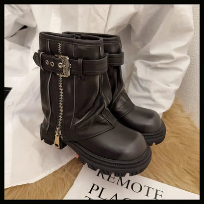 Bottes courtoisie fille﻿– style rétro chevalier, fermeture éclair