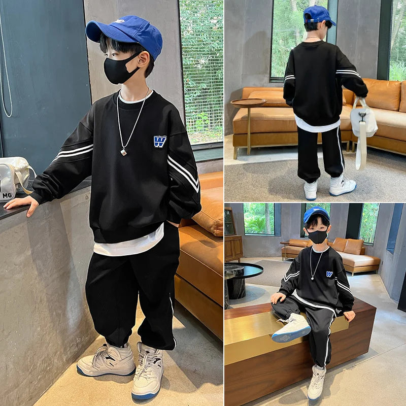 Vêtements adolescents garçons, ensemble sport 2 pièces, nouvelle mode