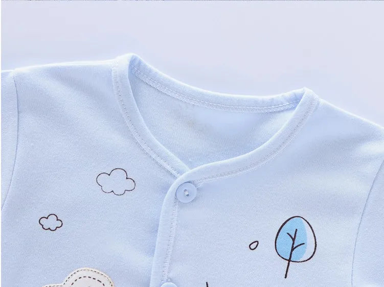 Ensemble printemps bébé 7 pièces : t-shirt, pantalon, chapeau, dessin animé unisexe .
