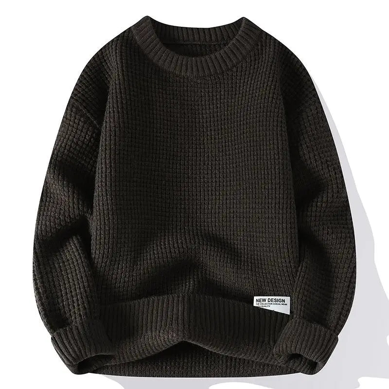 Pull Homme Col Rond Patchwork Gaufré