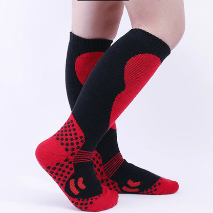 Chaussettes de ski thermiques enfants – Coton épais chaud, sport neige, filles & garçons