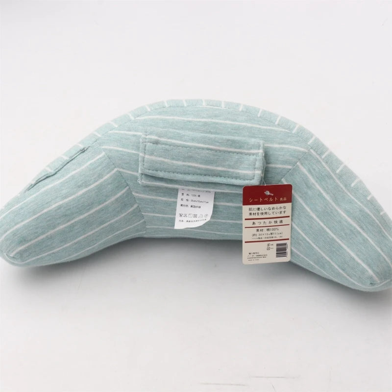 Oreiller de voiture enfant – coussin repos‑nuque avec sangle de sécurité (1 pièce)