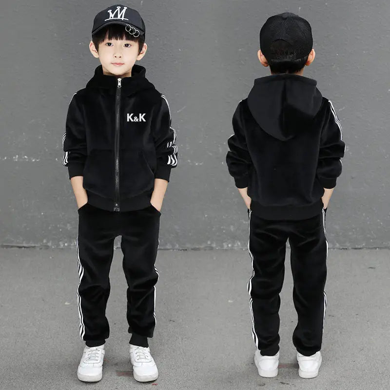 Ensemble coton garçon – 2 pièces décontracté, printemps/automne, école & loisirs