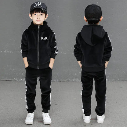 Ensemble coton garçon – 2 pièces décontracté, printemps/automne, école & loisirs