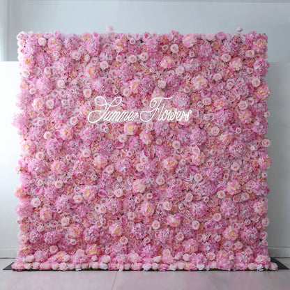 Filet mural de fleurs en tissu, mur de fleurs de simulation, fond tridimensionnel, accessoires de photographie