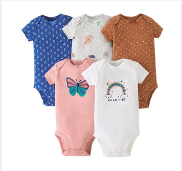 Combinaison bébé été coton, 5 pièces, dessins animés