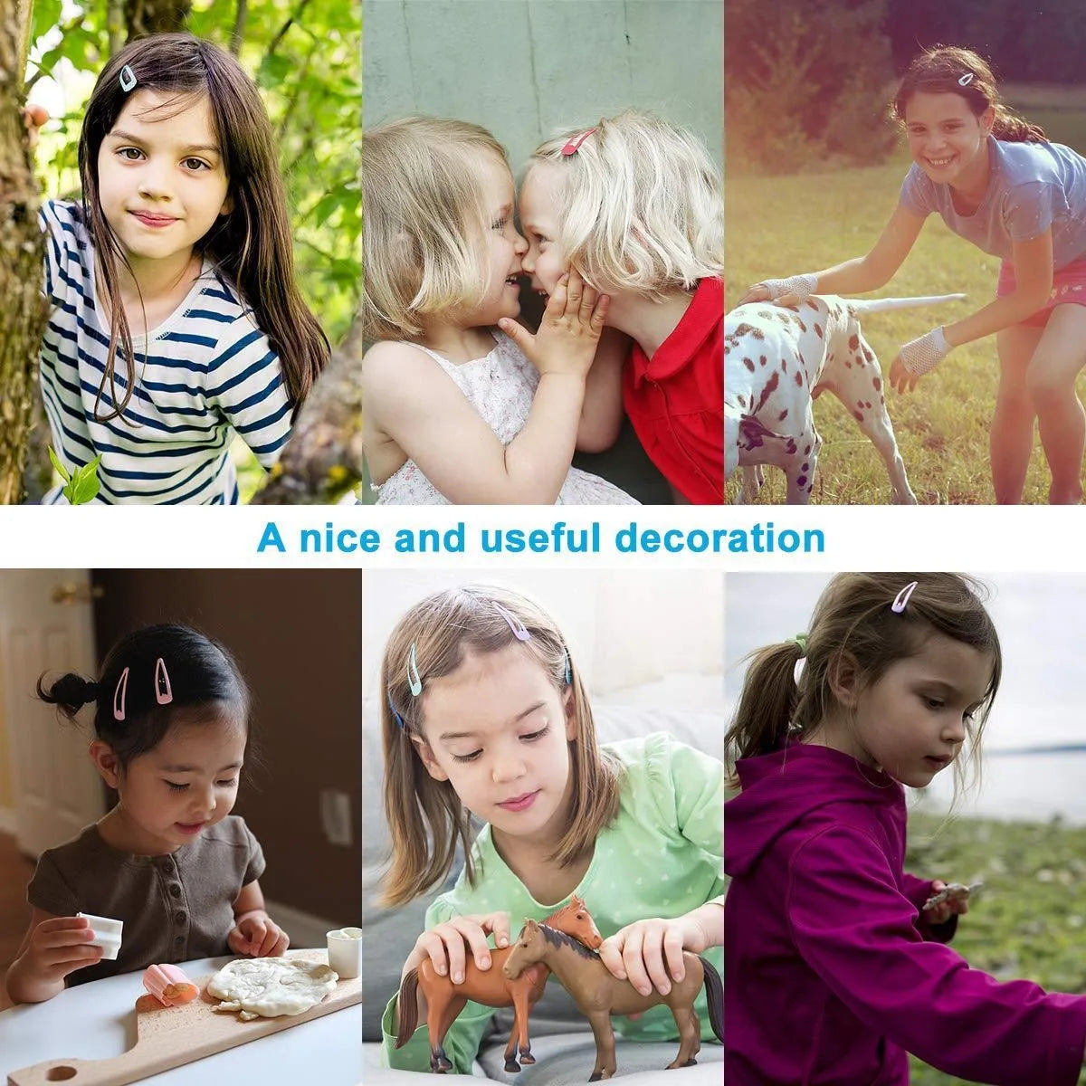 Épingles à Cheveux Couleur Bonbon – Lot de 10/20/50/100 Barrettes Filles, Pinces Princesse, Accessoires Cheveux Tendance et Mignons