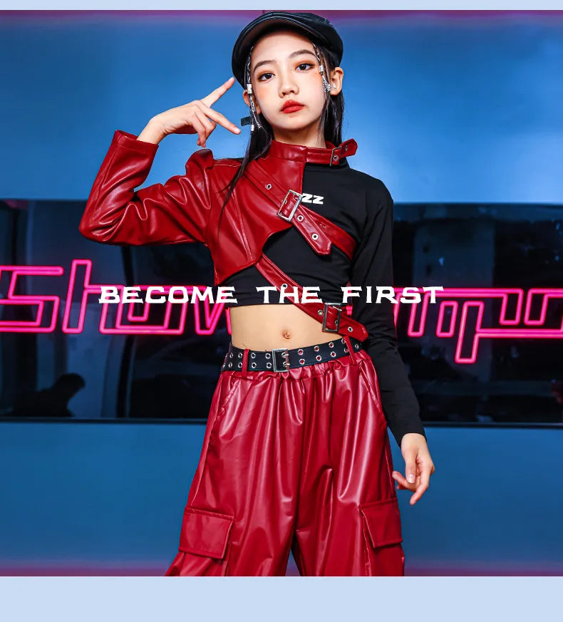 Vêtements Hip Hop Fille, T-shirt Court et Pantalon Cargo .