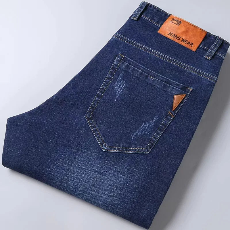 Jean homme – Classique, printemps/automne, style cowboy, ample, droit, confortable et durable