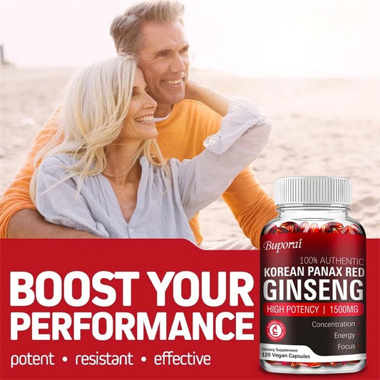 Supplément ginseng rouge Panax – Énergie, vitalité, concentration améliorée