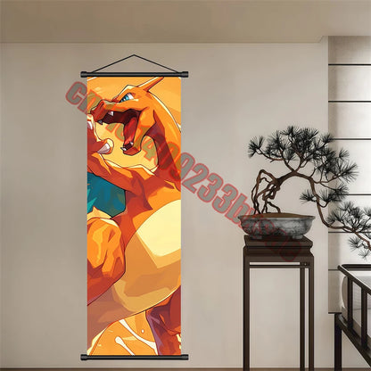 Peinture artistique Pokémon classique japonais – Pikachu, Gengar, Mewtwo – Décoration murale chambre à coucher haute qualité