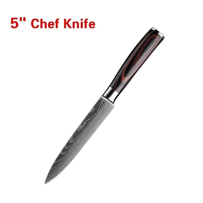Couteau de cuisine laser Damas Aleaver, ustensile pour viande et fruits, couteau à désosser, ciseaux opaques jetables