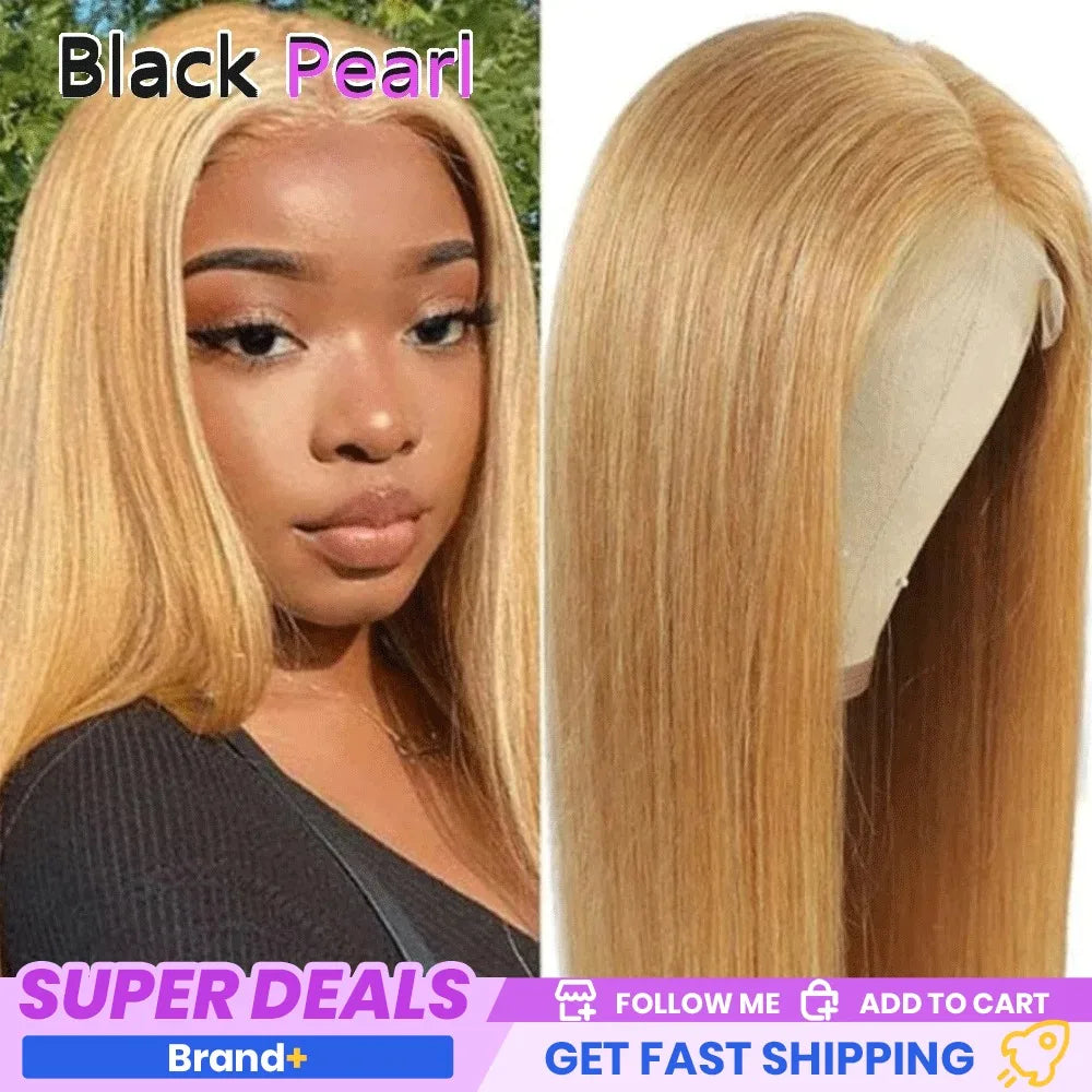 Perruque cheveux humains 100% – Blonde, Bob droite, dentelle frontale, fermeture, perruque brésilienne, cosplay