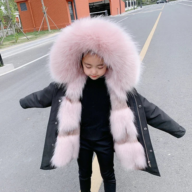 Manteau Enfant Doublé Fourrure Capuche