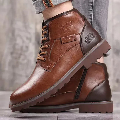 Bottines Cheville Homme Fait Main, Vintage Marron, Usage Travail & Extérieur .