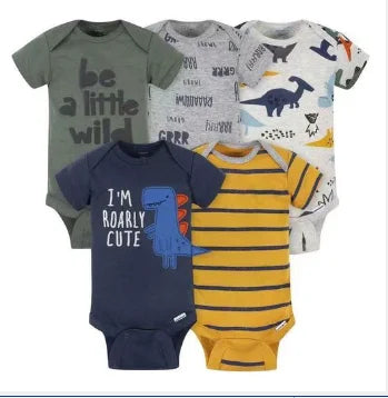 Combinaison bébé été coton, 5 pièces, dessins animés