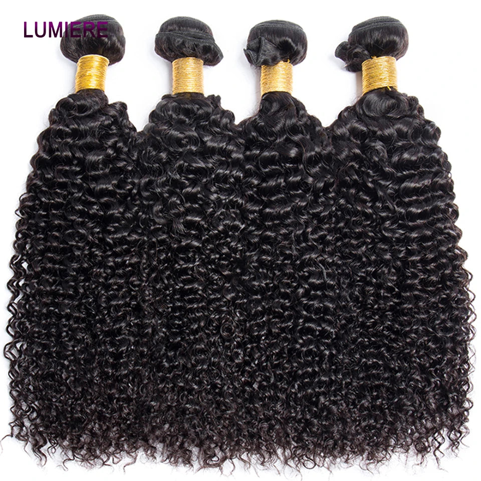 Tissage brésilien crépu bouclé 100% naturel – Cheveux vierges bruts 30/40 pouces (1 à 4 pièces)