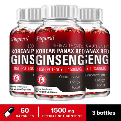 Supplément ginseng rouge Panax – Énergie, vitalité, concentration améliorée