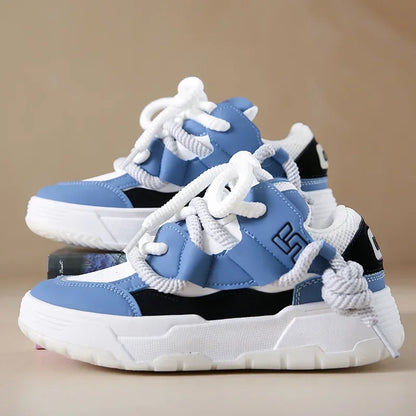 Chaussures chunky polyvalentes pour hommes et femmes, blanches