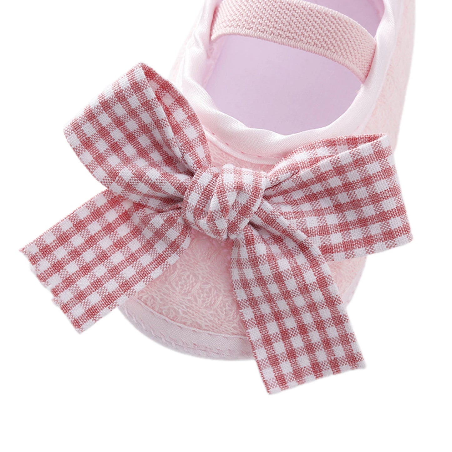 Chaussures plates bébé fille, semelle souple, nœud élastique