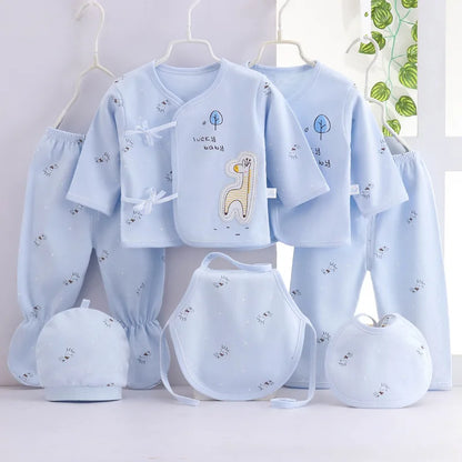 Ensemble printemps bébé 7 pièces : t-shirt, pantalon, chapeau, dessin animé unisexe .