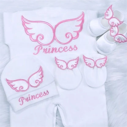 Barboteuse Bébé Jetable avec Nom, Ailes d'Ange, Sortie de Maternité .