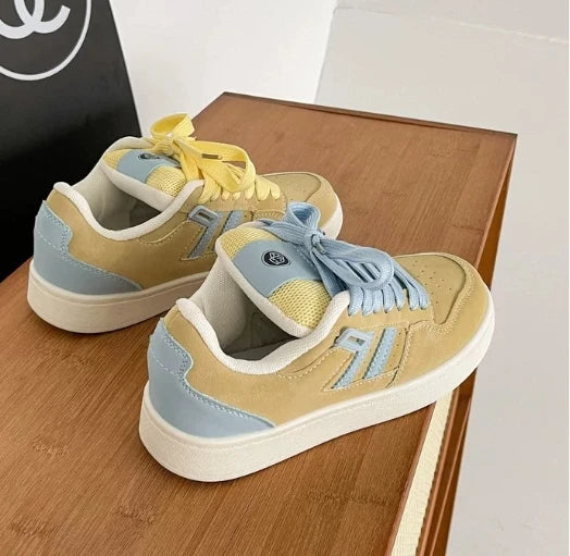 Baskets couple résine mandarine, couleurs dopamine, tendance casual