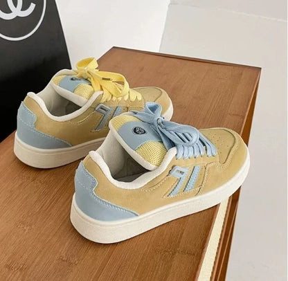 Baskets couple résine mandarine, couleurs dopamine, tendance casual