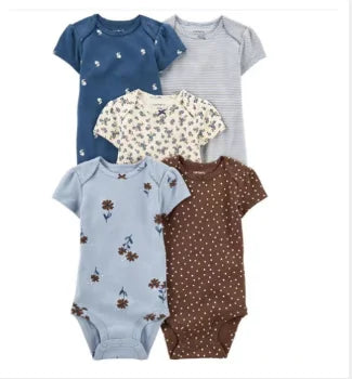 Combinaison bébé été coton, 5 pièces, dessins animés