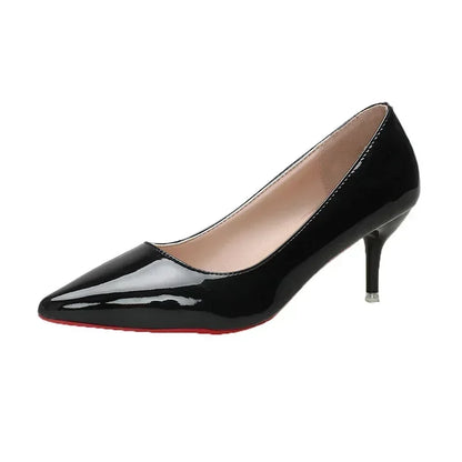 Escarpins femme cuir souple talons hauts fond rouge mariage , fête.