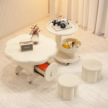 Table basse blanche Simple, peu encombrante, minimaliste, mobile, italienne, esthétique, meubles de luxe en bois ;