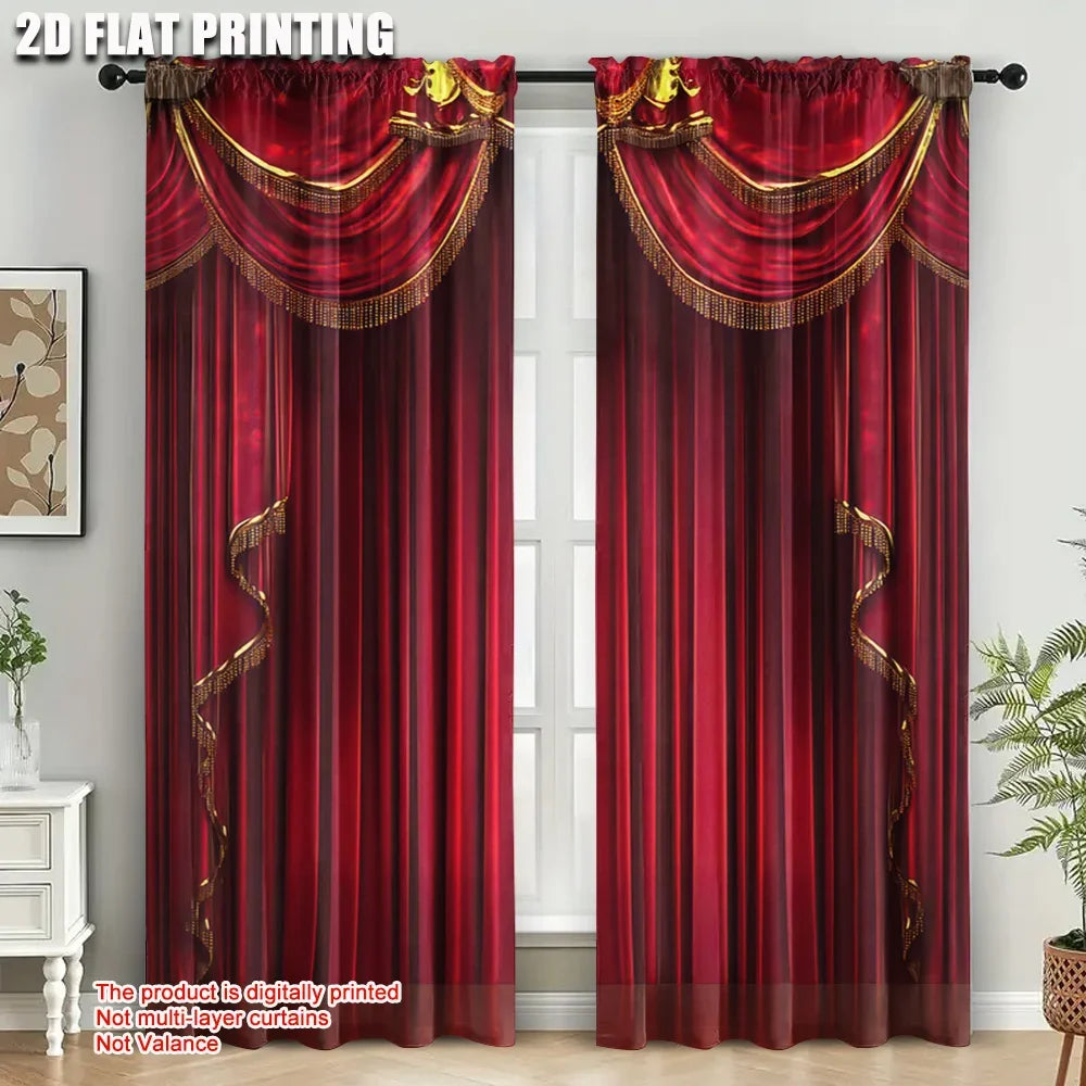 Rideaux occultants rouges - lot 2, lavables, tendance déco