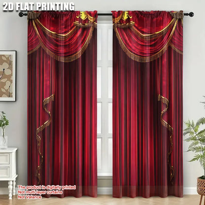 Rideaux occultants rouges - lot 2, lavables, tendance déco