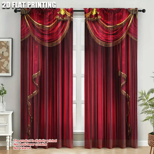 Rideaux occultants rouges - lot 2, lavables, tendance déco