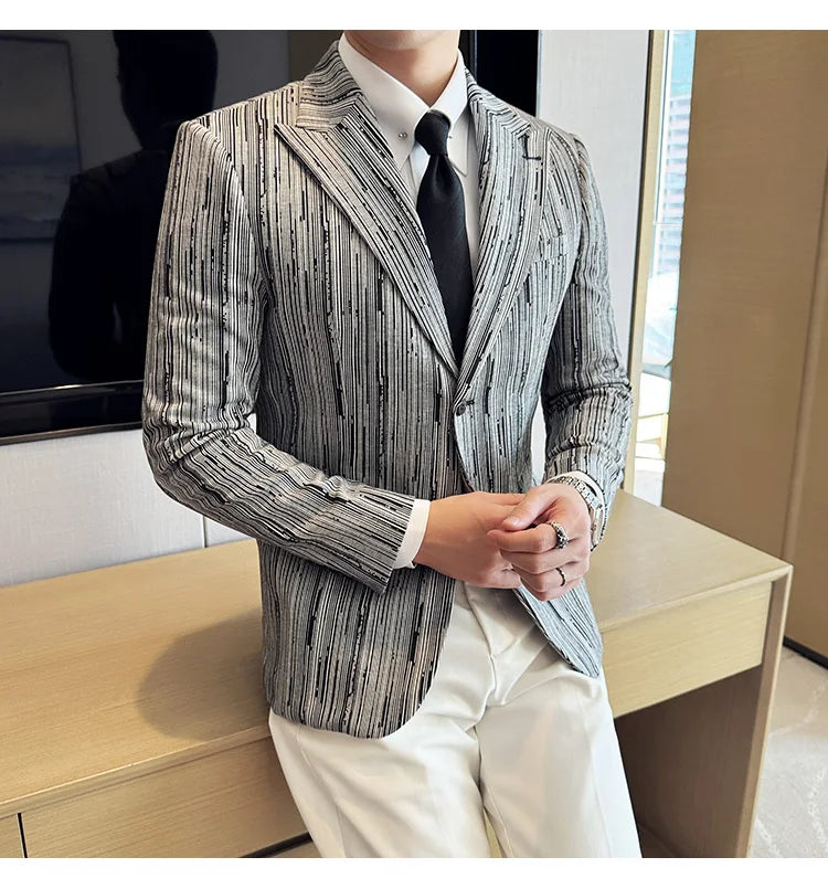 Blazer homme luxe à carreaux, Slim Fit, style britannique – Mariage & affaires .
