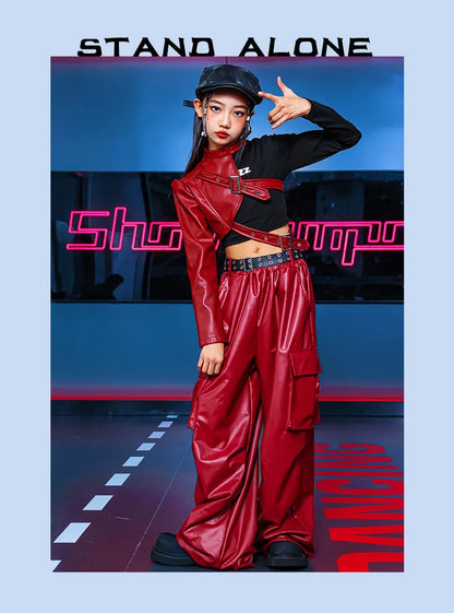 Vêtements Hip Hop Fille, T-shirt Court et Pantalon Cargo .