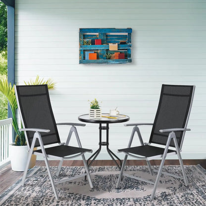 Lot de 2 chaises de jardin pliantes, dossier 7 positions, charge 150 kg .