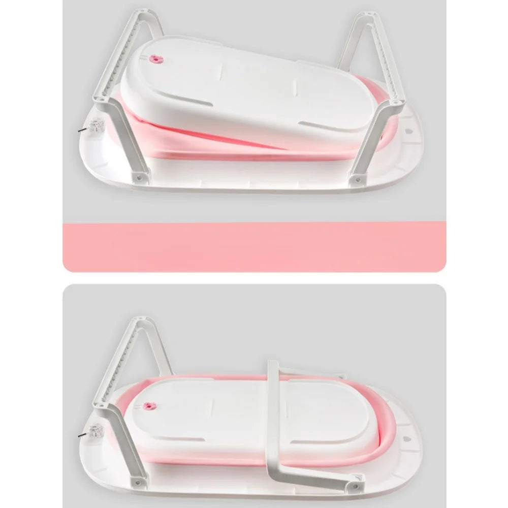 Baignoire bain bébé pliable, plastique, coussinet doux