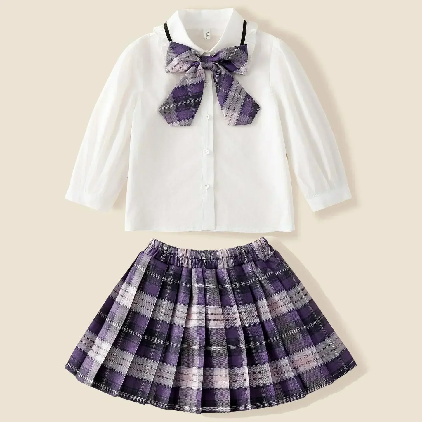 Ensemble cosplay Sanrio Kuromi My Melody 2024, jupe plissée JK, cardigan tricoté style collégial, costume trois pièces pour enfants