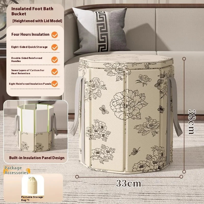 Baignoire de Trempage pour Pieds – Portable et Pliable, Au-dessus du Genou, Bien-être à Domicile, Facile à Déplacer, Sac de Trempage Simple et Chaud pour l'Hiver