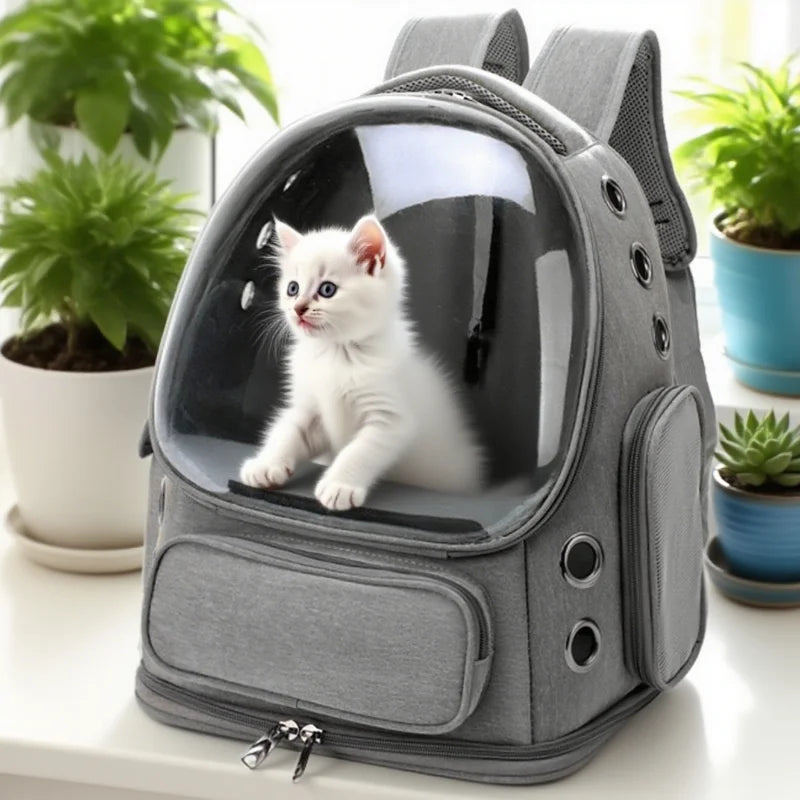 Sac à dos animal de compagnie – Transparent, respirant, pour chats et petits chiens, voyage extérieur