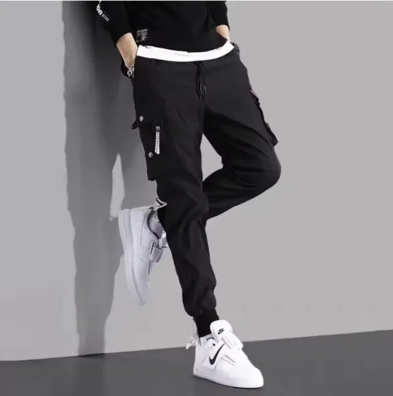 Pantalon jogging homme – Ample, multi-poches, cordon de serrage, streetwear, fitness et plein air
