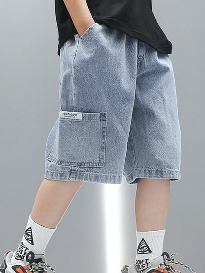 Jeans enfants garçons et filles – Shorts denim stretch coréen – Pantalons déchirés tendance adolescents – Vêtements denim confortables