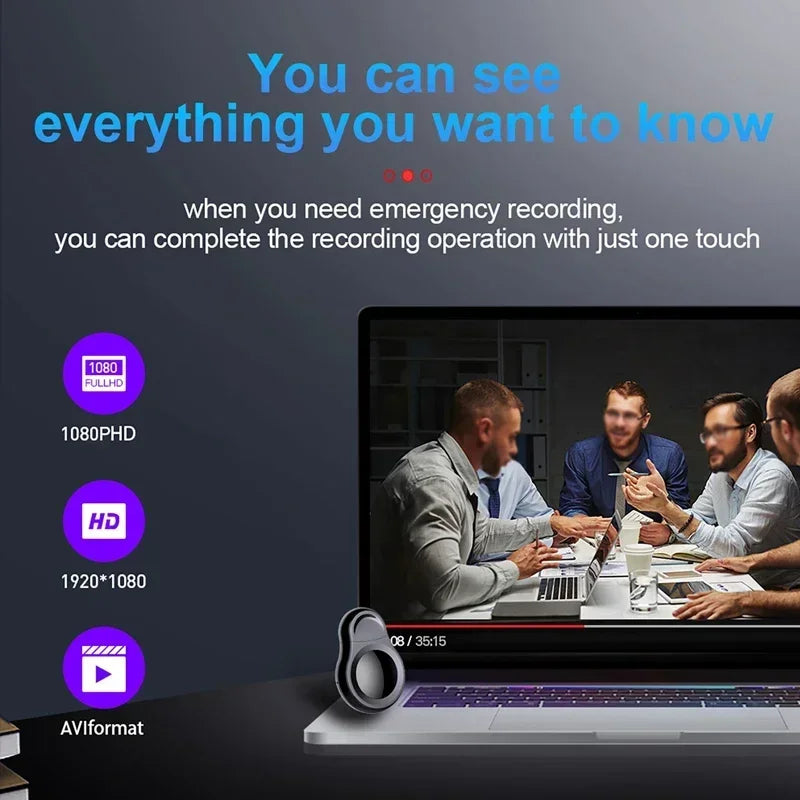 Mini Caméra Vidéo Portable 1080P, Dictaphone avec Micro SD .