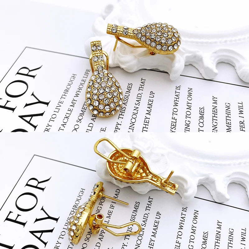 Ensemble Bijoux Femme – Plaqué Or 18K Style Dubaï, Collier, Bracelet, Boucles, Bague