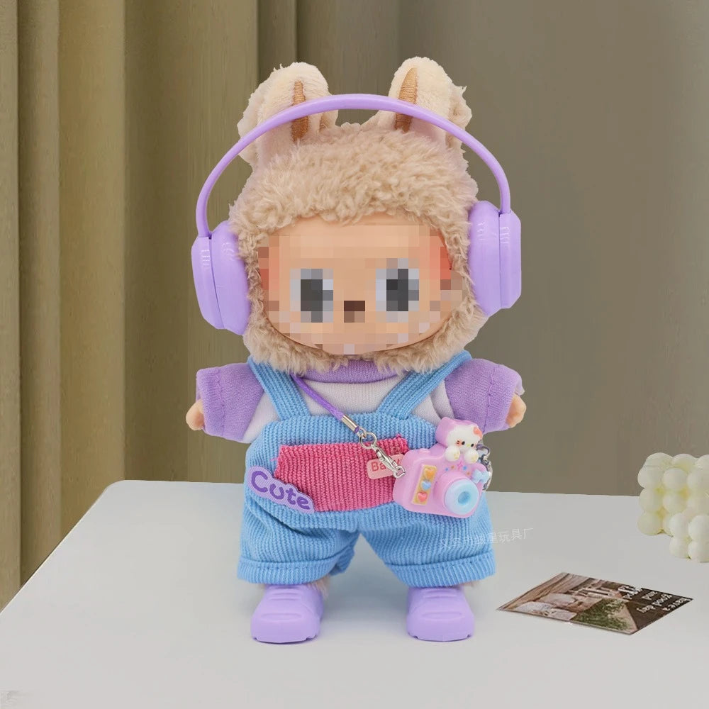 Tenue Poupée 10cm – Salopette Denim + Chemise, Ensemble Mignon