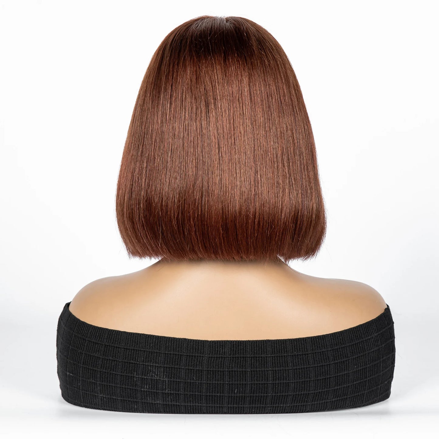 Perruque Bob courte droite colorée – cheveux humains 100%, dentelle 2x6 transparente, densité 250%