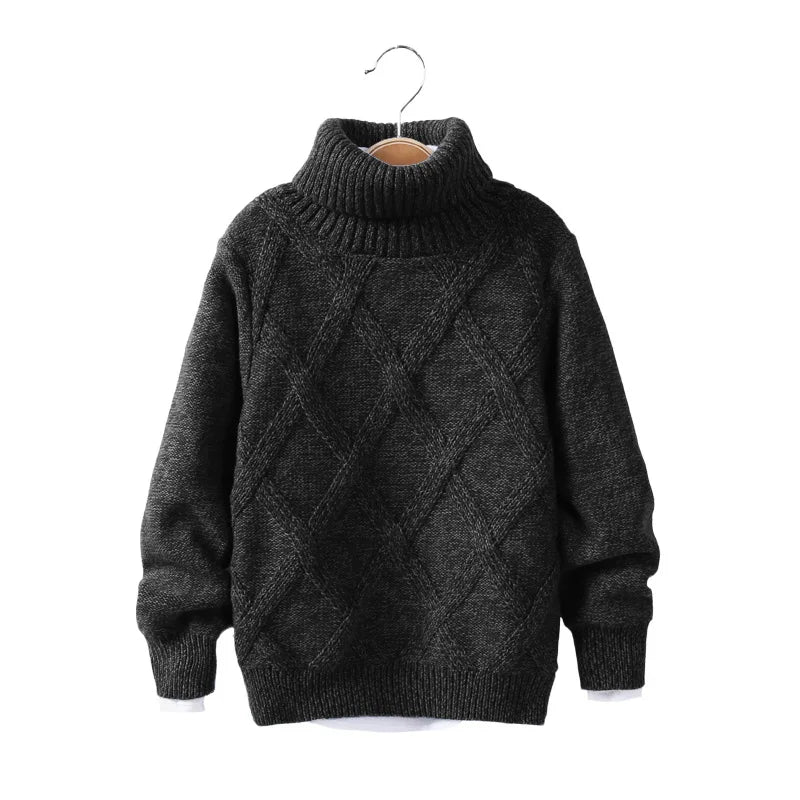 Pull Col Roulé Enfant Garçon/Fille – Épaissi et Rembourré, Chaud Automne Hiver, 3-10 Ans