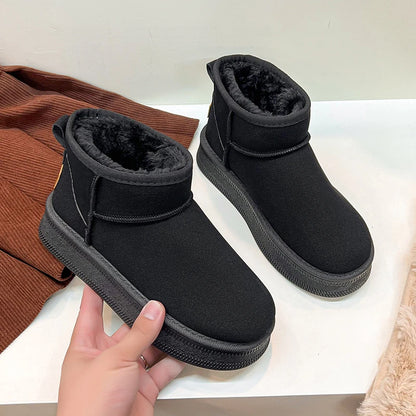 ‌ Chaussures Chaudes d'Hiver en Coton et Polaire pour Femme – Bottes de Neige à Enfiler, Semelle Épaisse, Antidérapantes, décontractées, Nouvelle Collection 2025, Style Tout Assorti