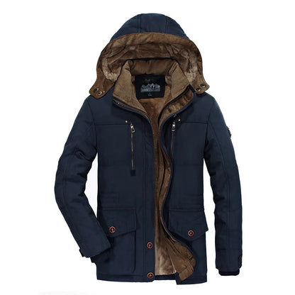 Manteau Hiver Homme 7XL Cargo, Multi-Poches, Doudoune Longue, Capuche, Chaud .